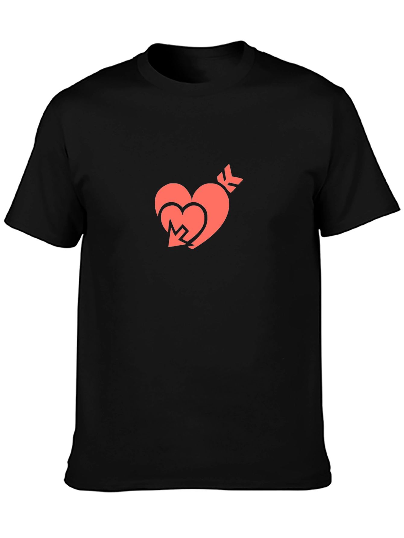Heart Arrow Graphic Tee - Stylish Black T-Shirt