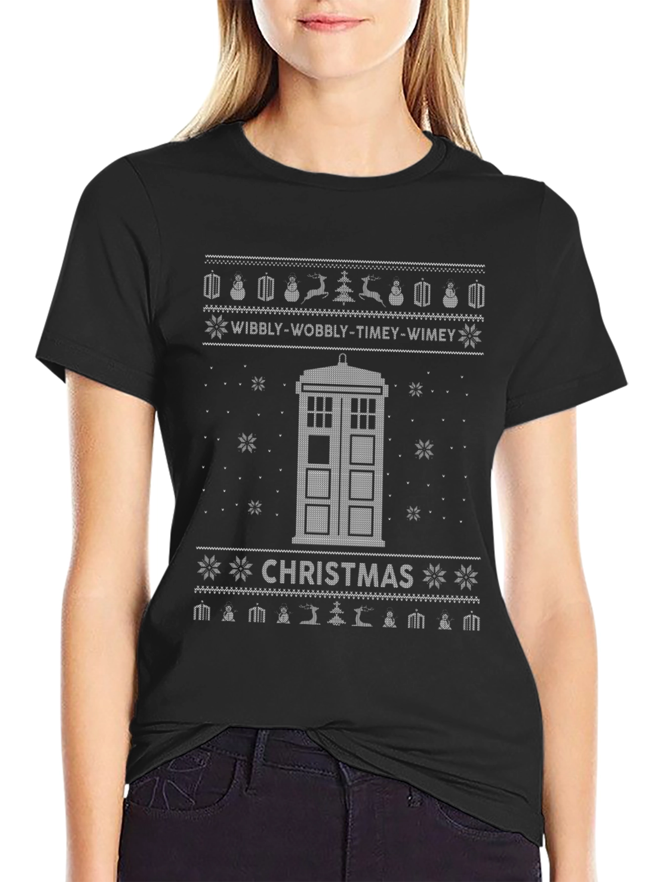Doctor Who Christmas TARDIS Ugly Sweater T-Shirt
