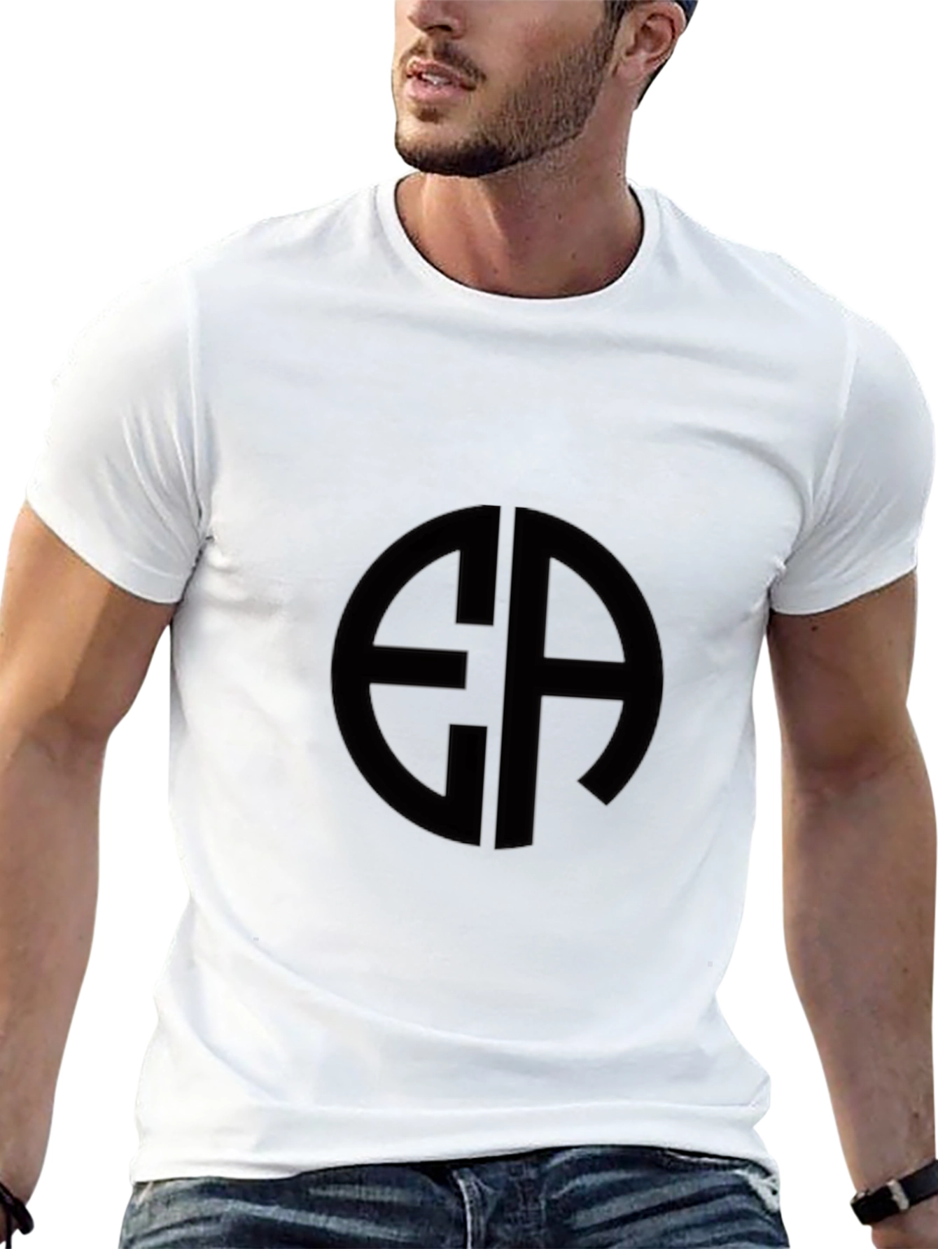 Stylish Black T-Shirt with Unique Circle Design