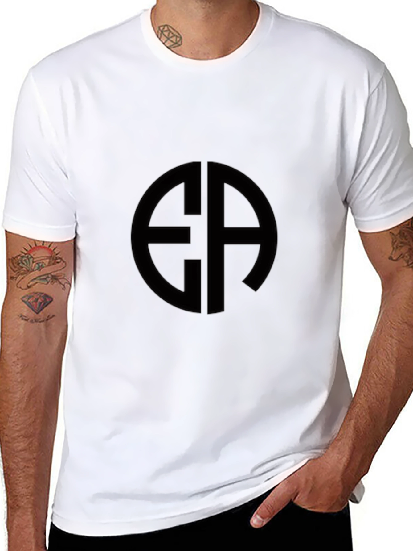 Stylish Black T-Shirt with Unique Circle Design