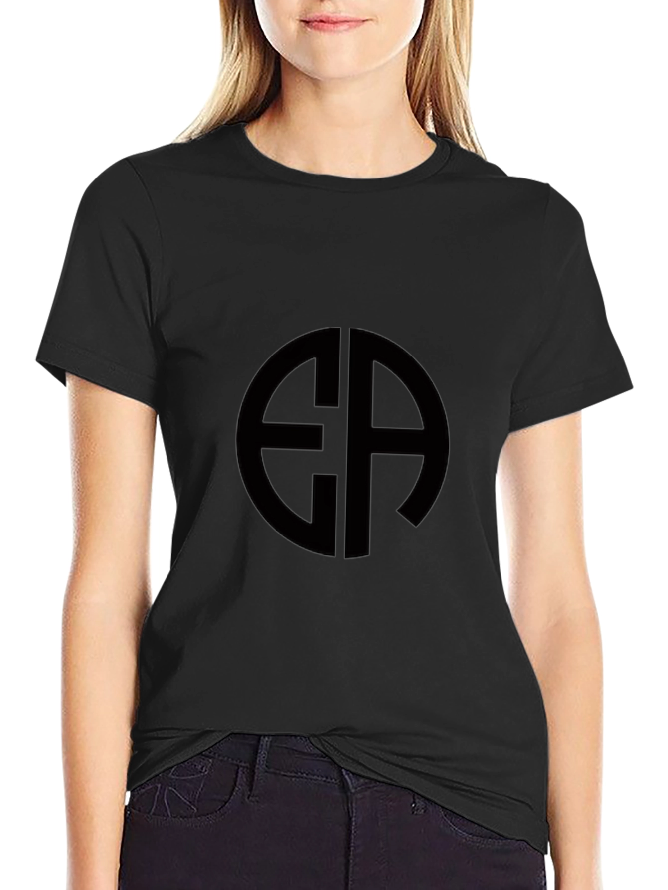 Stylish Black T-Shirt with Unique Circle Design
