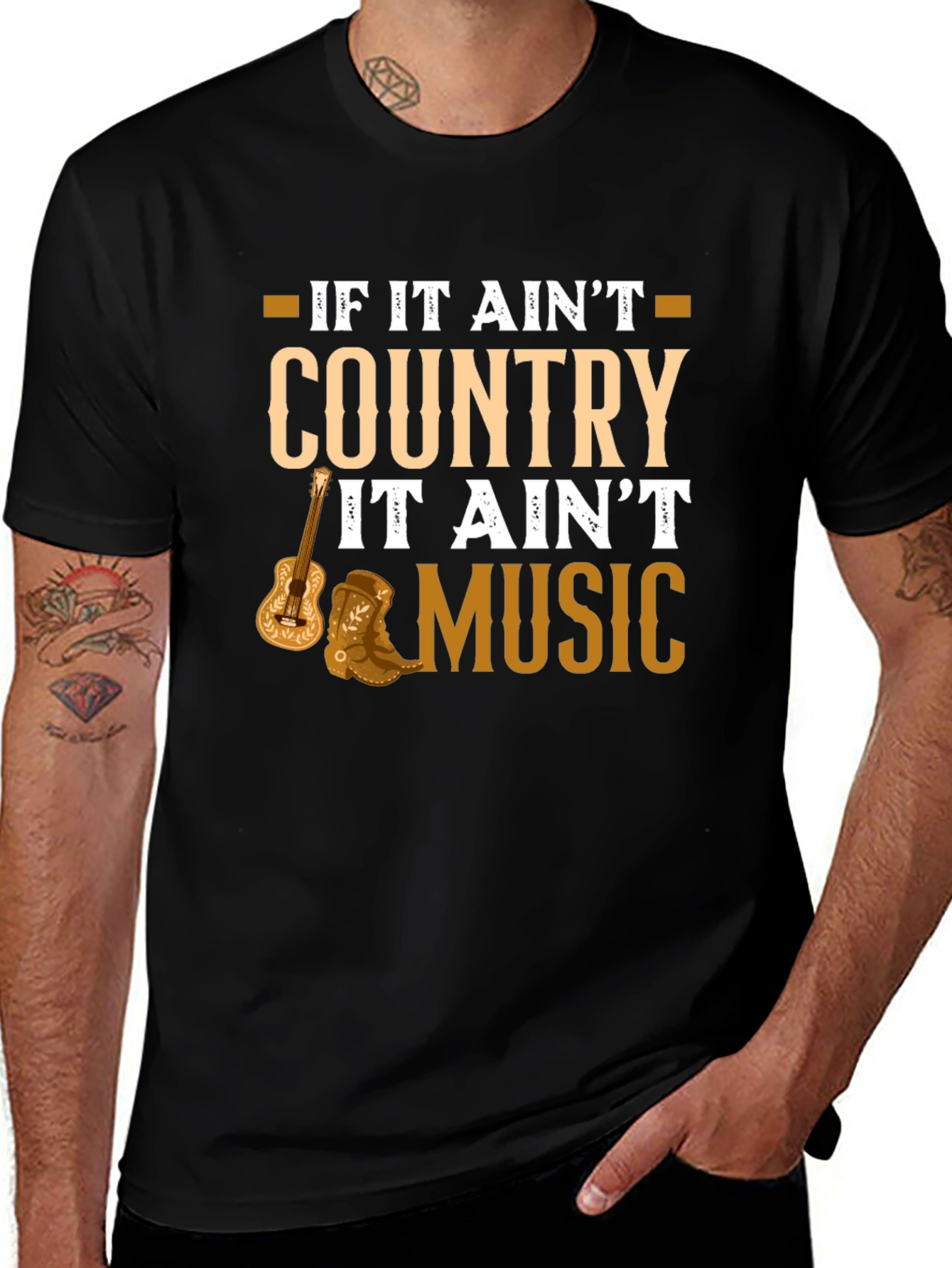 Country Music T-Shirt - Black Graphic Tee