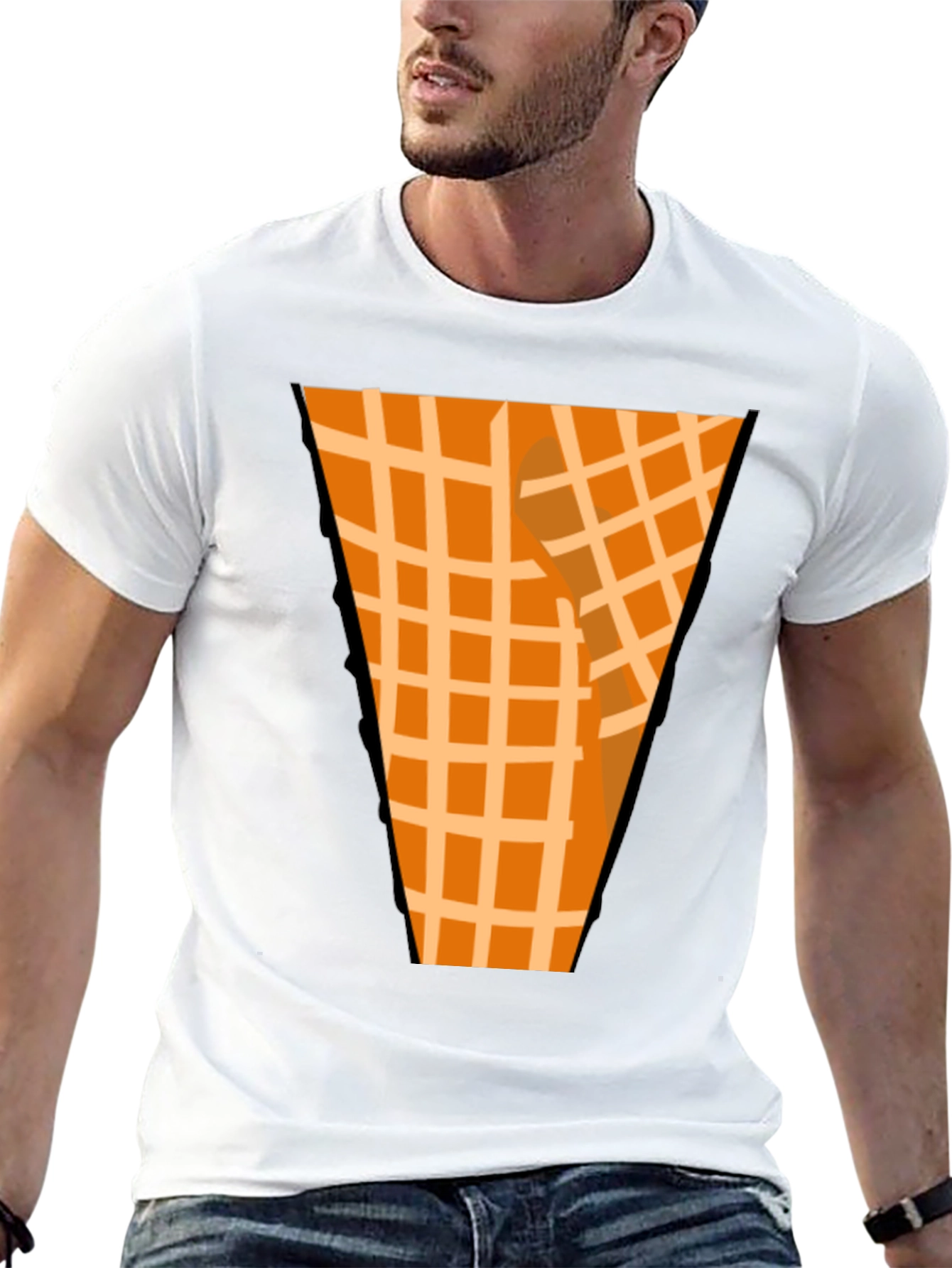 Novelty Waffle Cone Graphic T-Shirt
