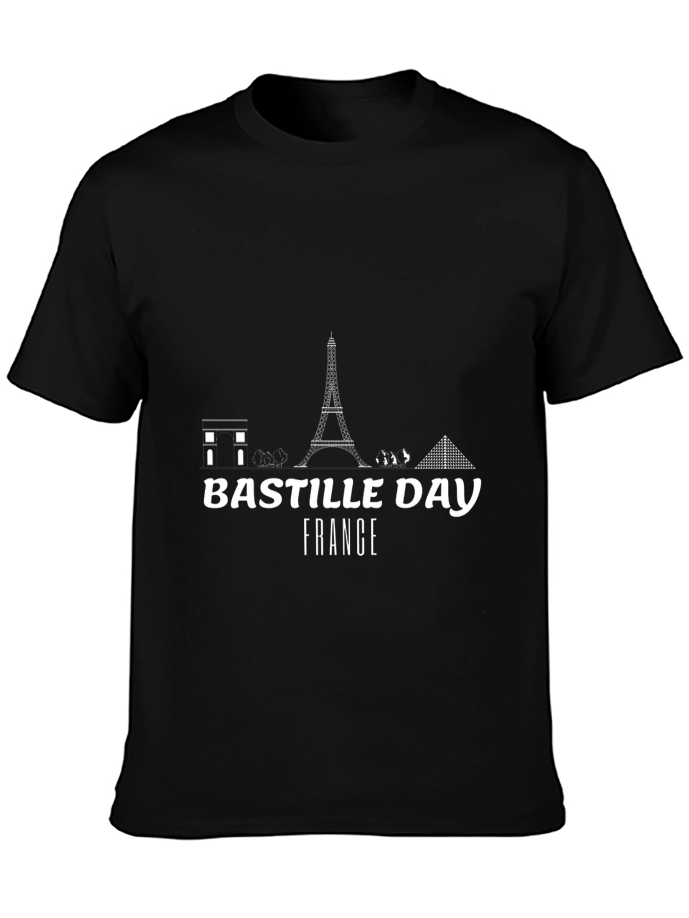 Bastille Day France Graphic Tee - Black T-Shirt