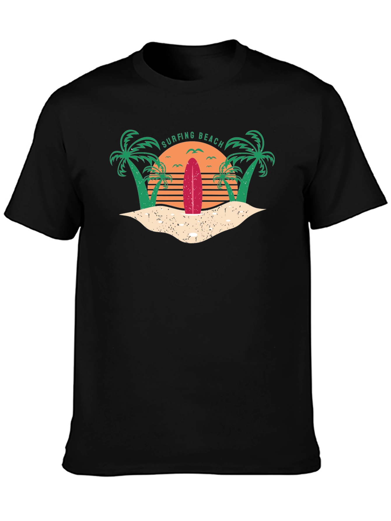 Surfing Beach Retro Graphic Tee