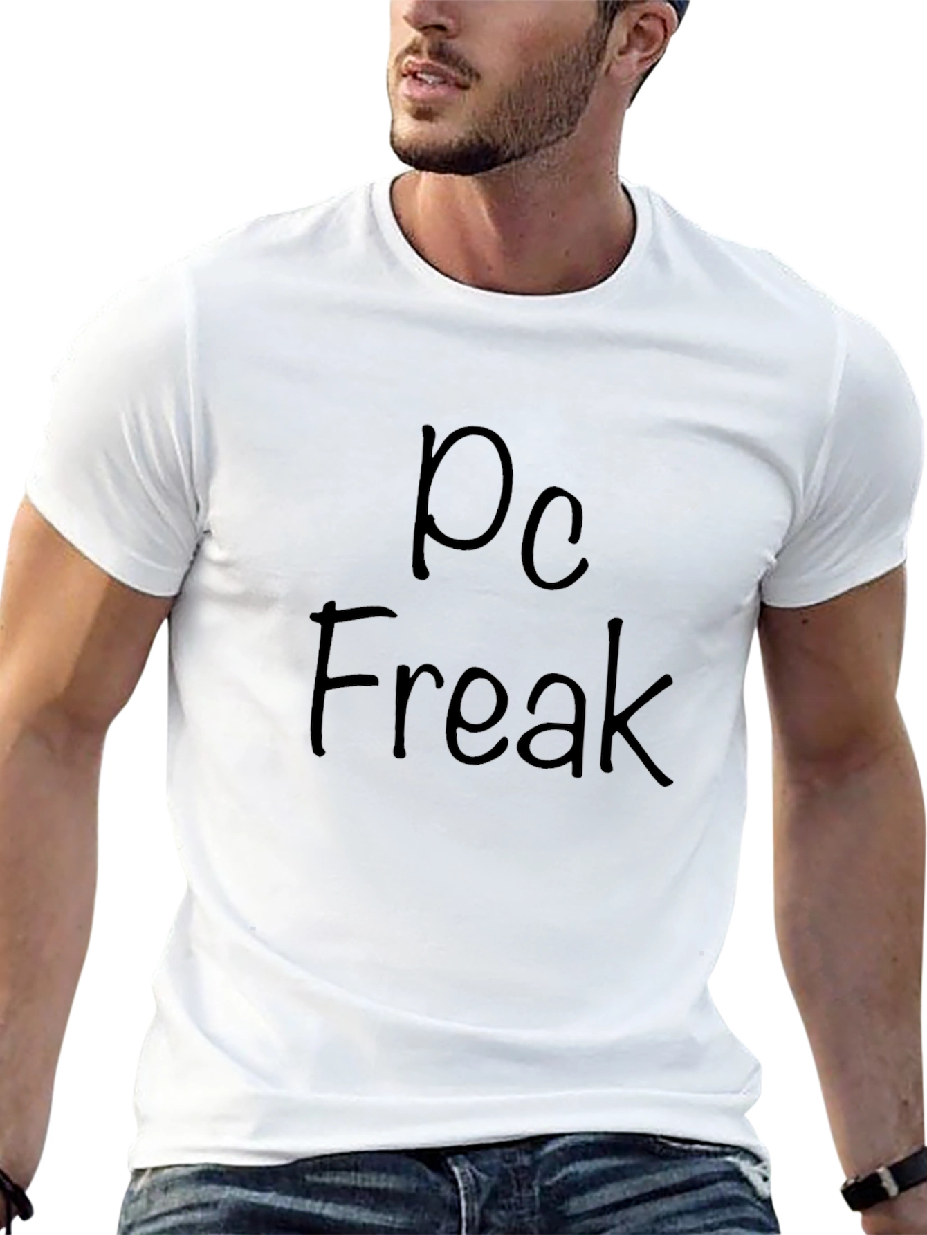 PC Freak Graphic Tee - Black Crew Neck T-Shirt