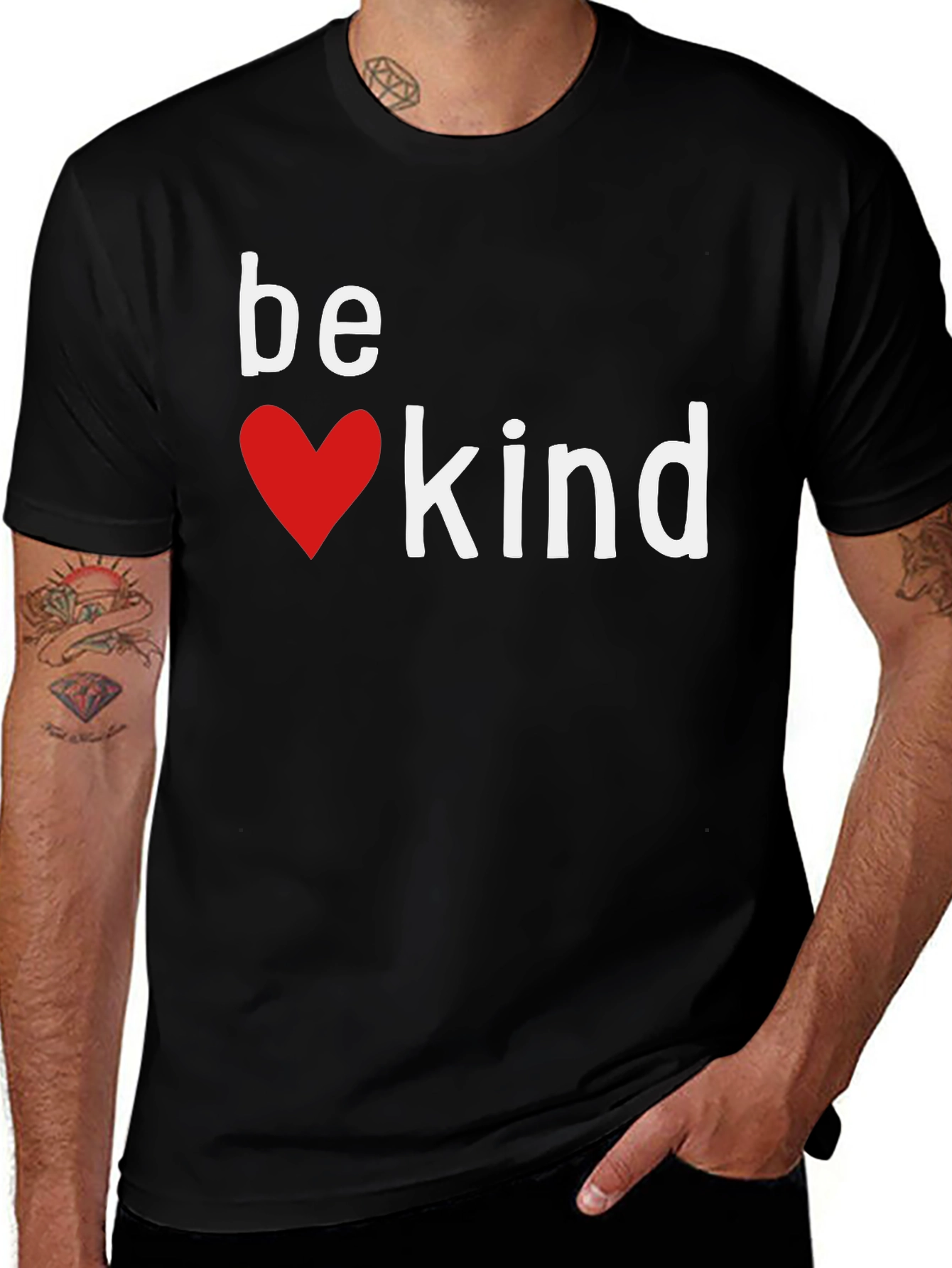 Be Kind Heart Graphic Tee - Black