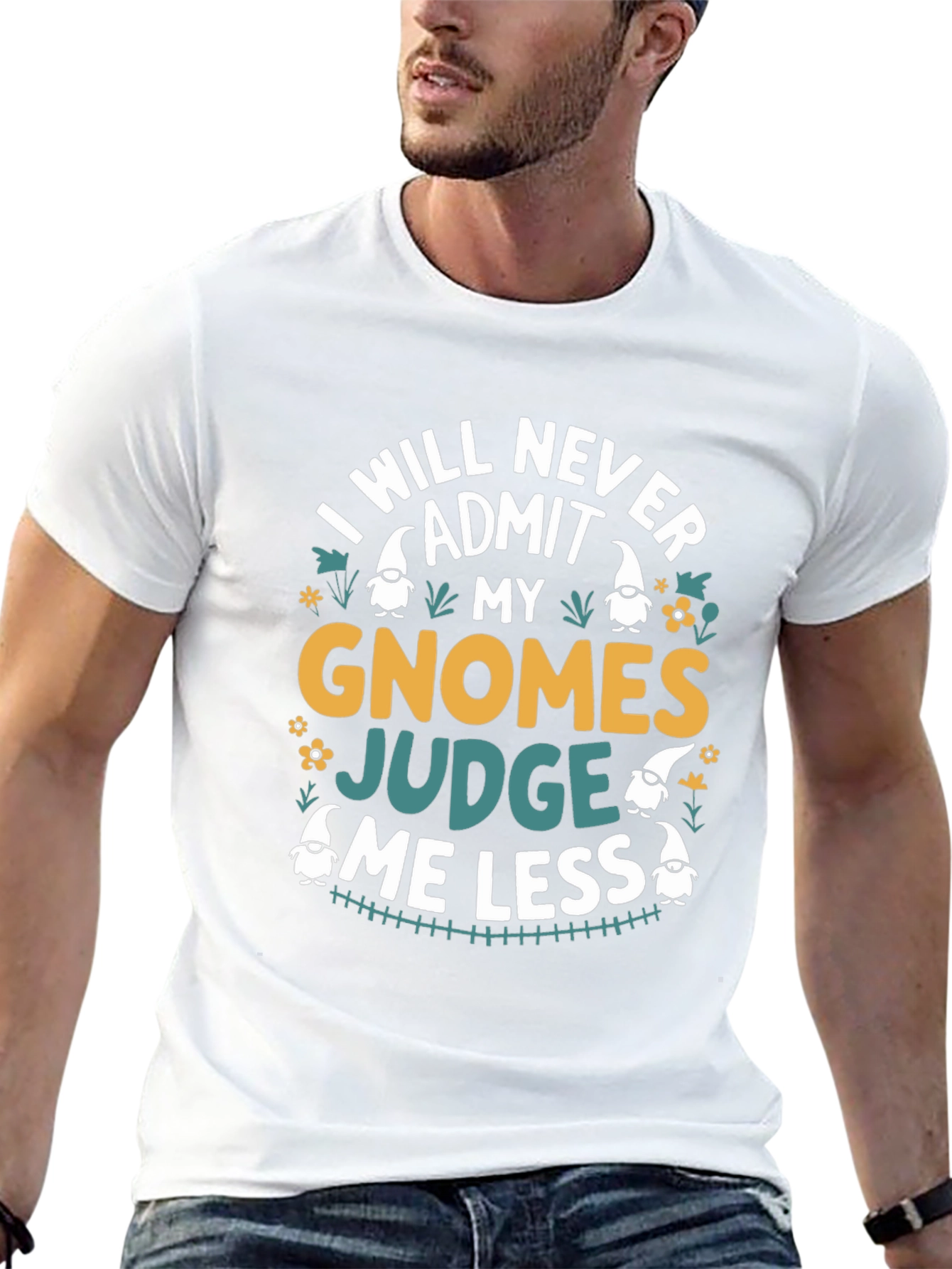 Gnome Judge Graphic T-Shirt -  Never Admit