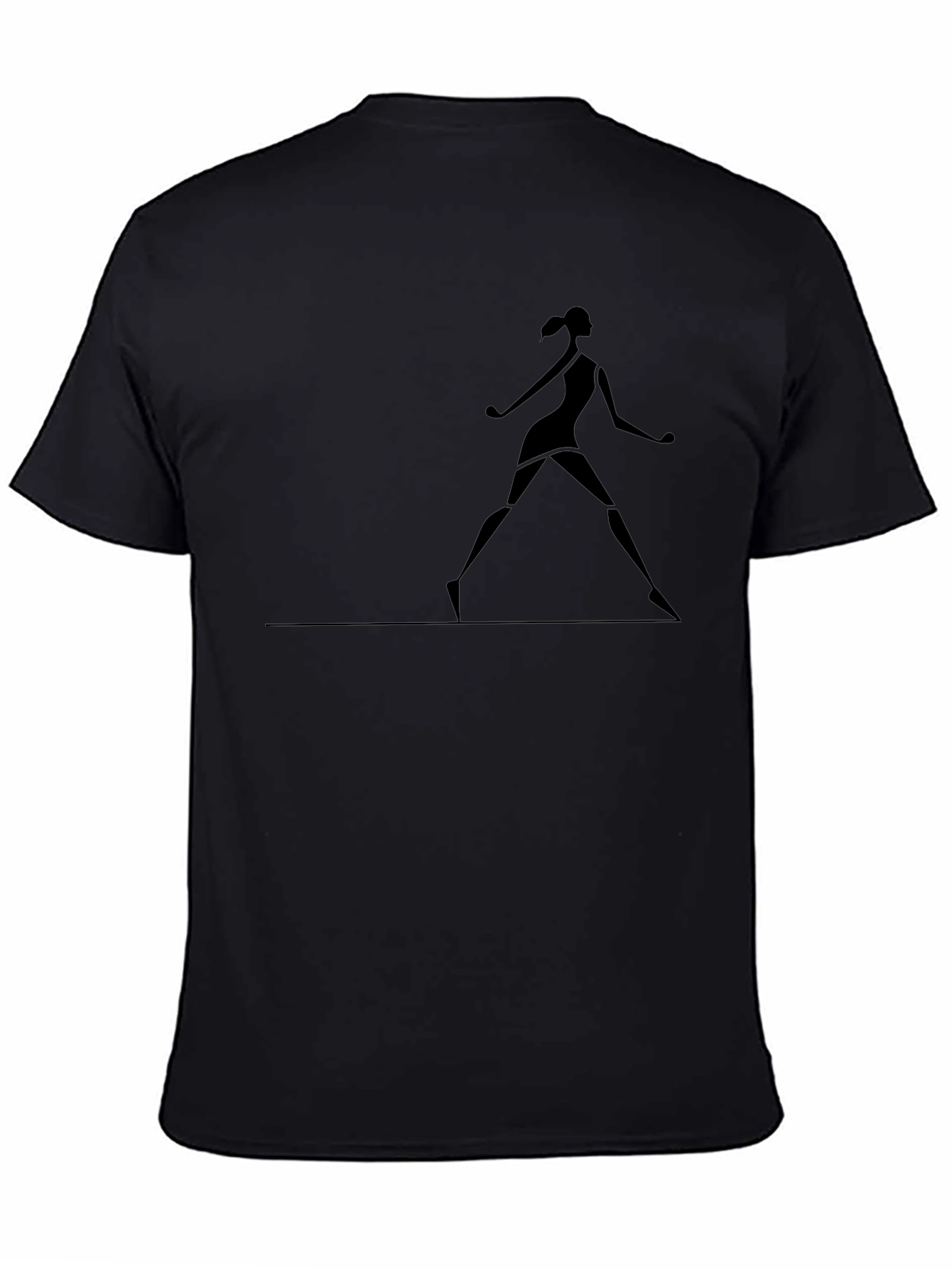 Silhouette Dancer Graphic Tee - Casual Black T-Shirt