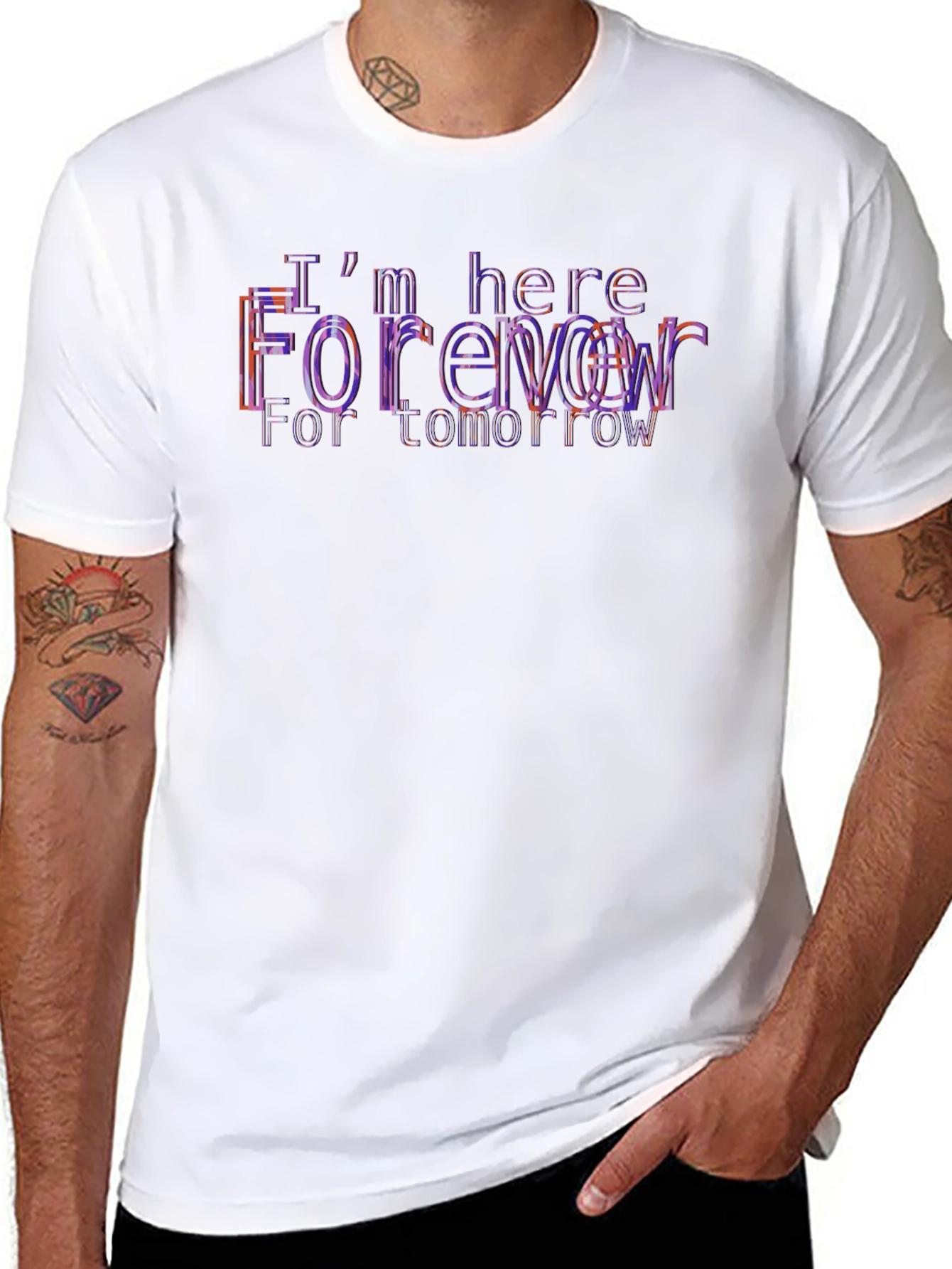 Trendy Black T-Shirt with Forever Graphic Print
