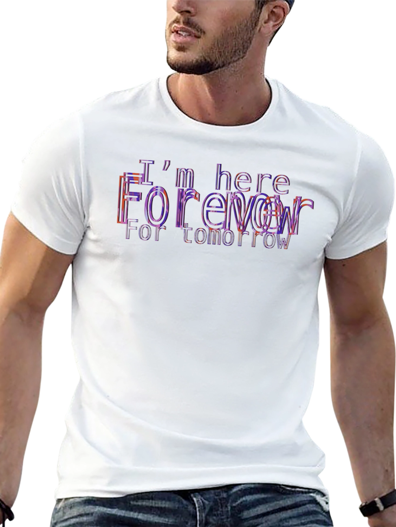 Trendy Black T-Shirt with Forever Graphic Print