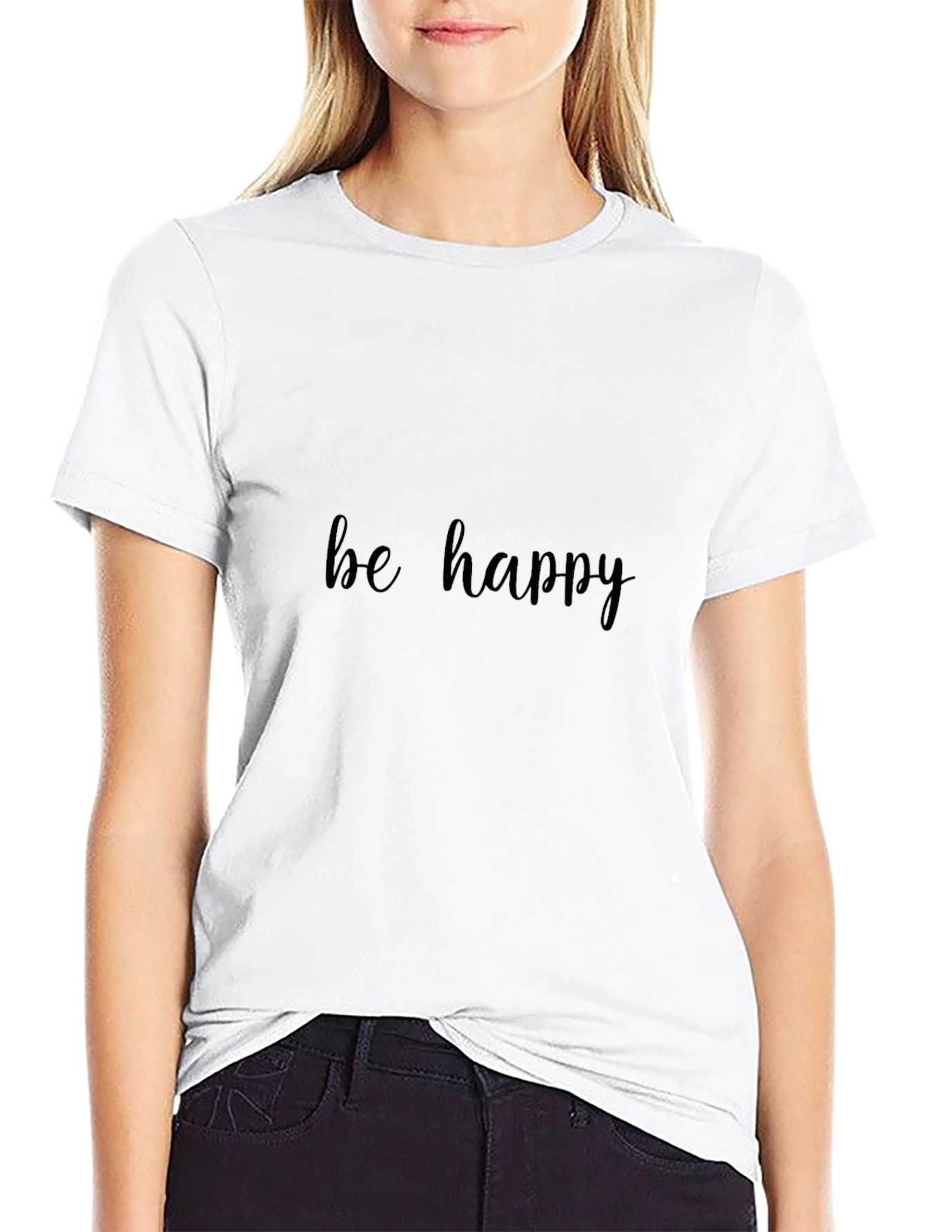 Be Happy Black T-Shirt