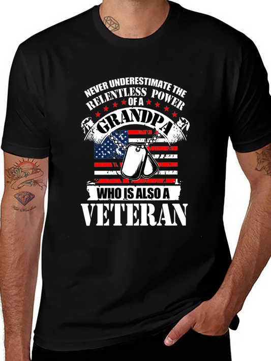 Grandpa Veteran T-Shirt: Relentless Power
