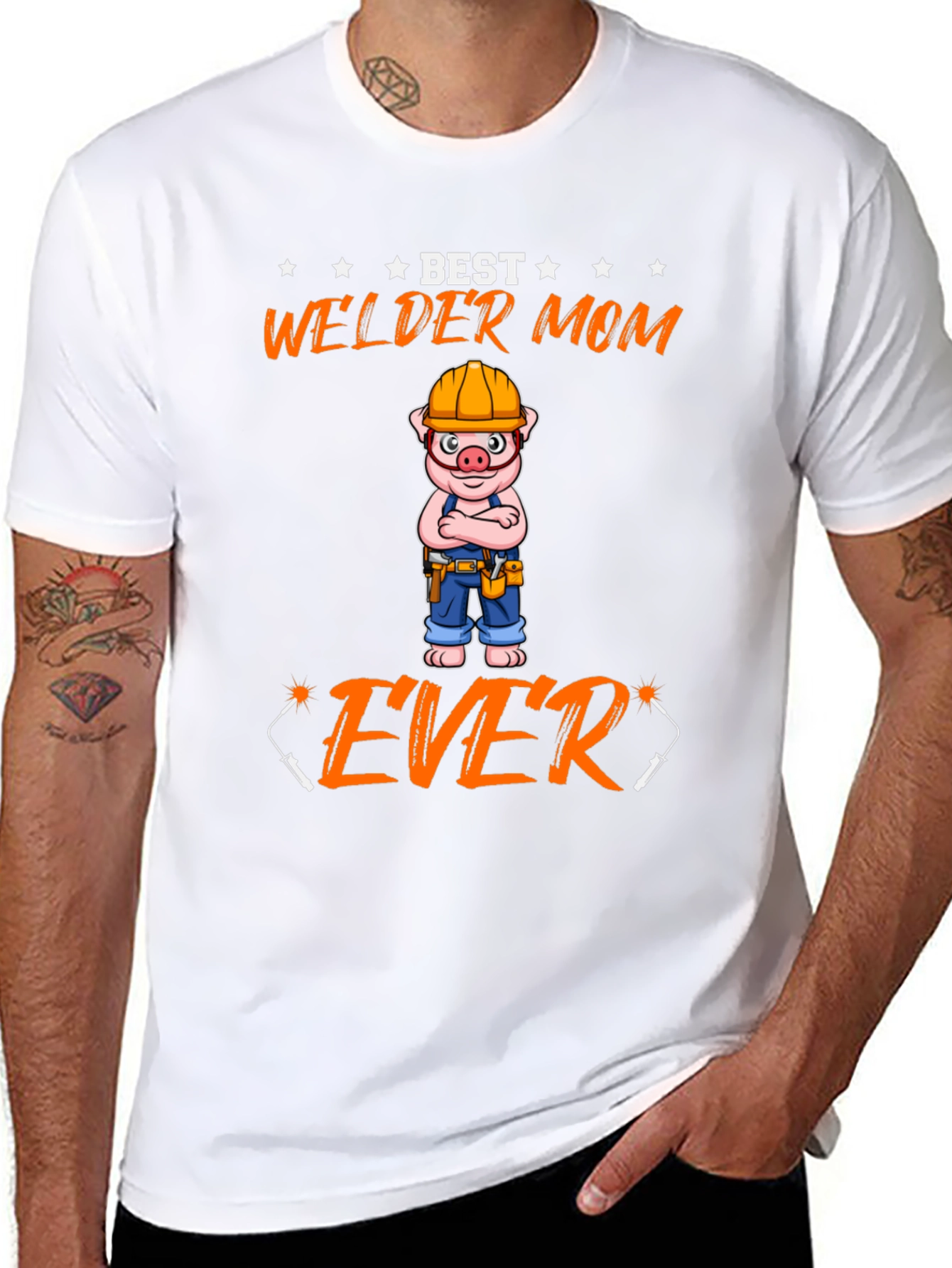 Best Welder Mom Ever T-Shirt - Novelty Graphic Tee