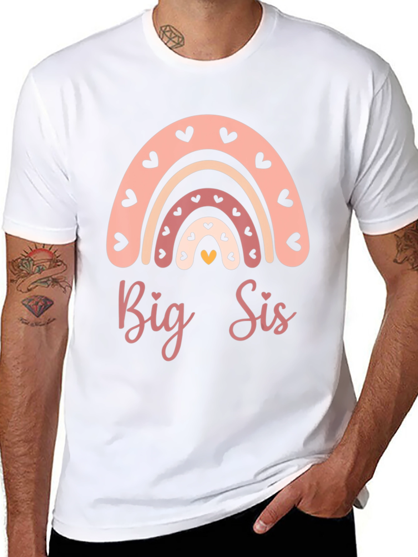 Big Sis Rainbow Heart T-Shirt