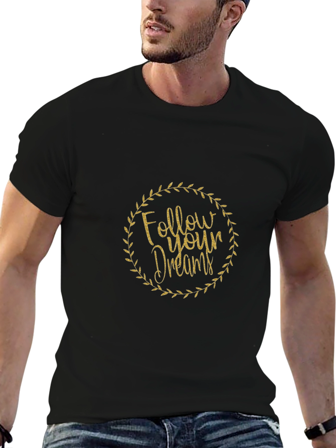 Follow Your Dreams Black Graphic Tee