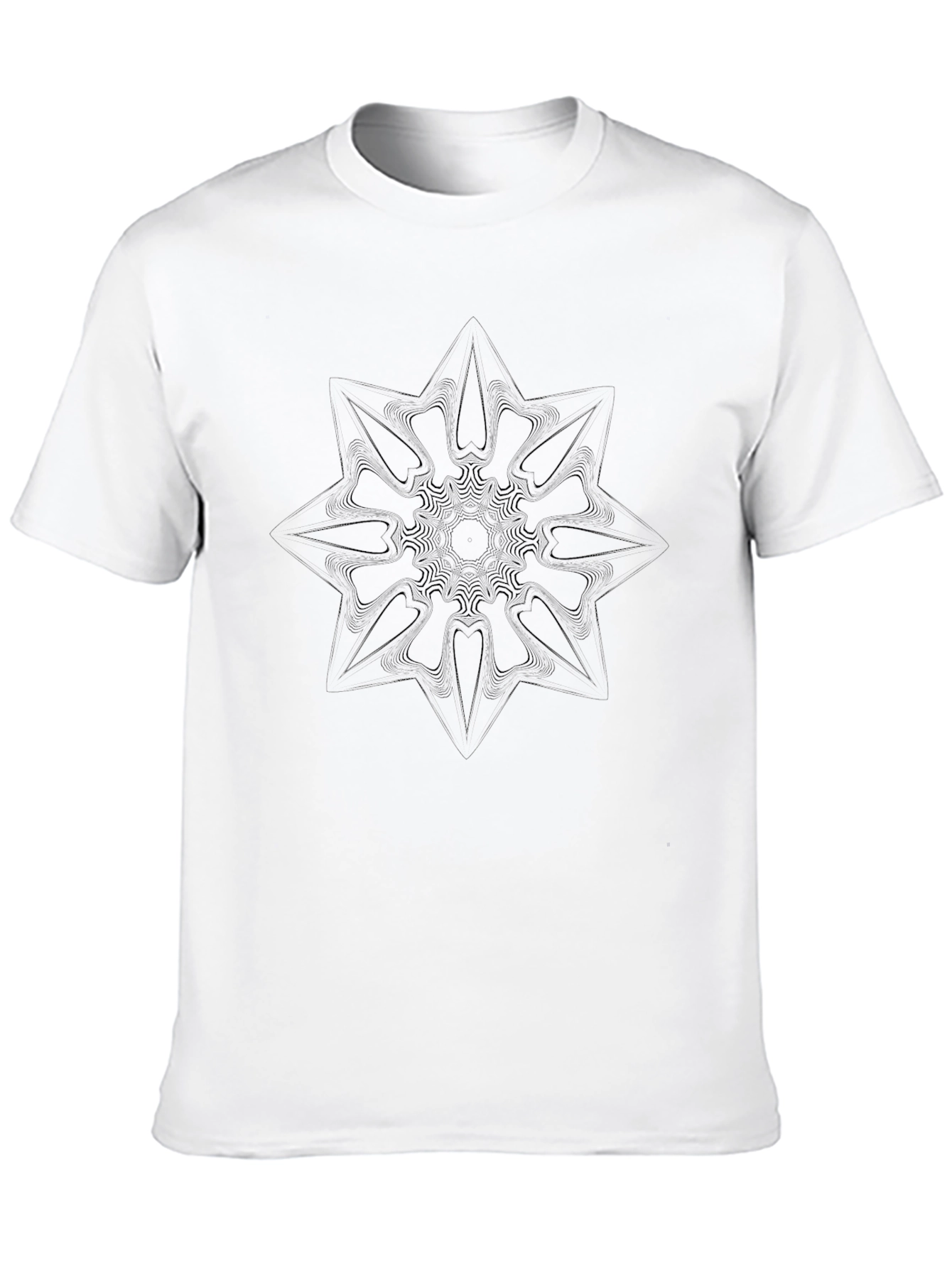 Geometric Starburst Graphic Black T-Shirt