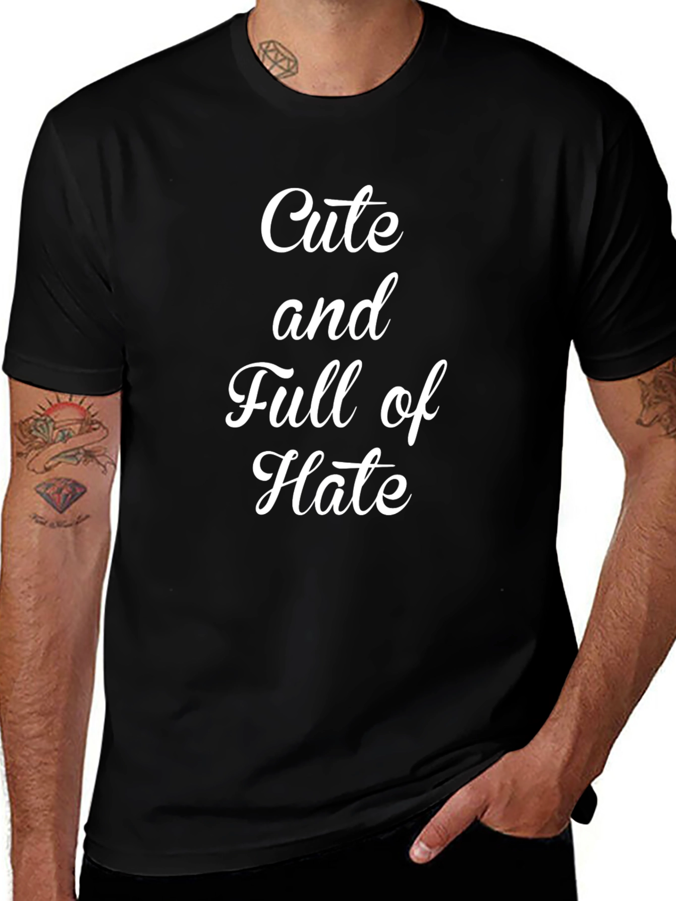 Cute and Full of Hate Graphic Tee - Black