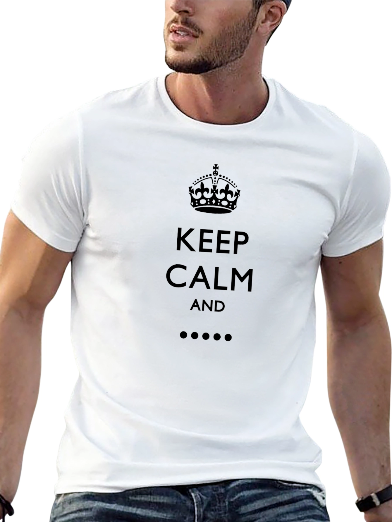 Keep Calm Graphic Tee - Black Cotton T-Shirt