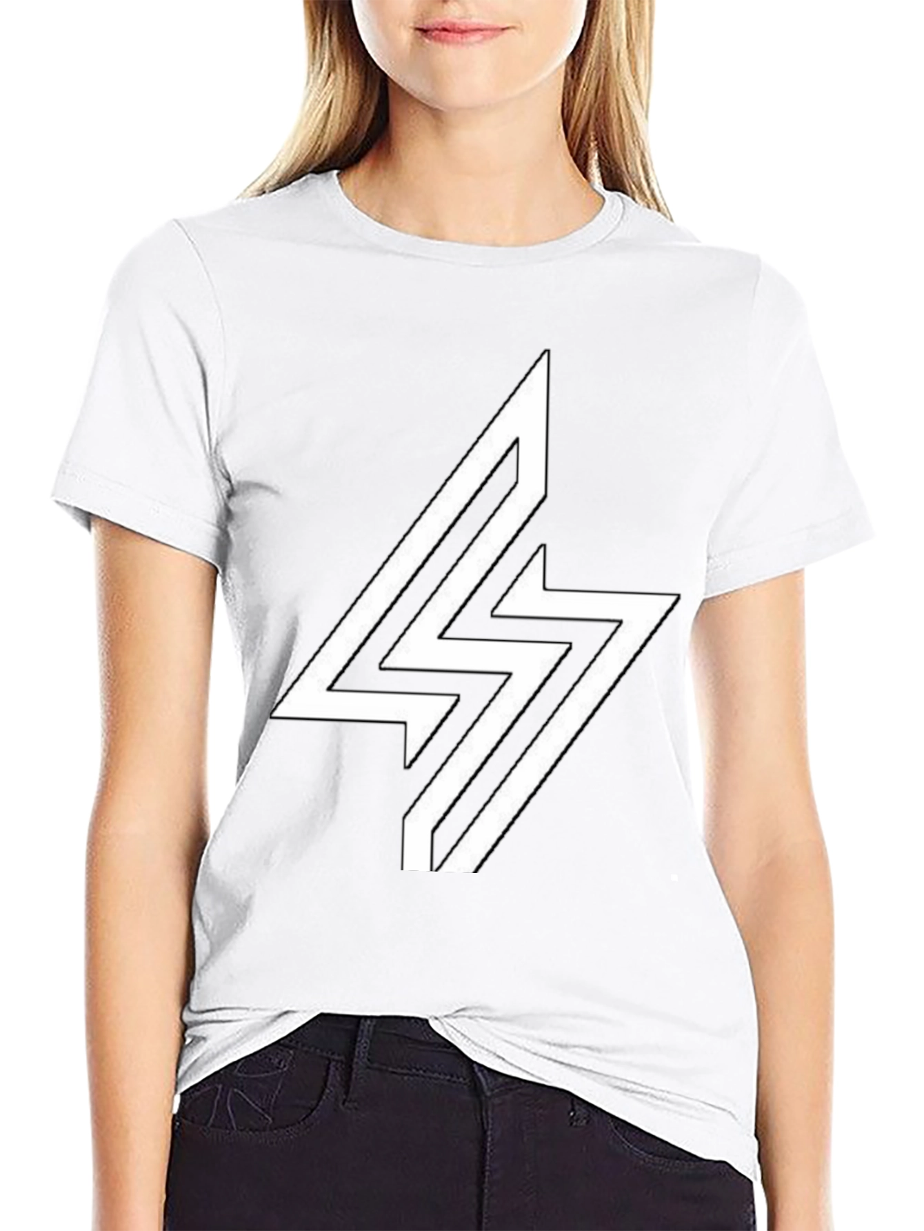 Lightning Bolt Graphic Tee - Modern Black T-Shirt