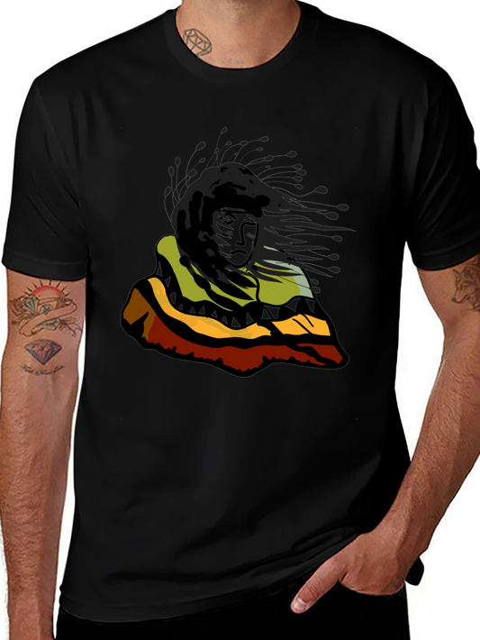 Graphic Tee: Native American Inspired Design Short Sleeve T-Shirt