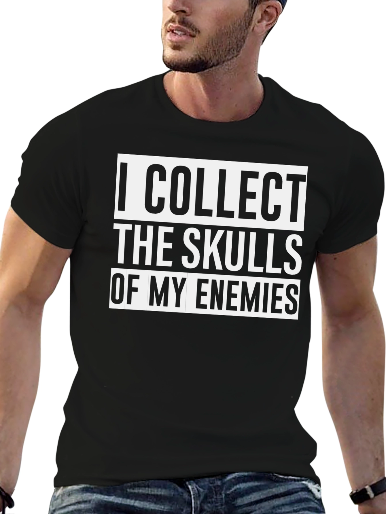 I Collect Skulls Graphic Tee - Black Cotton T-Shirt