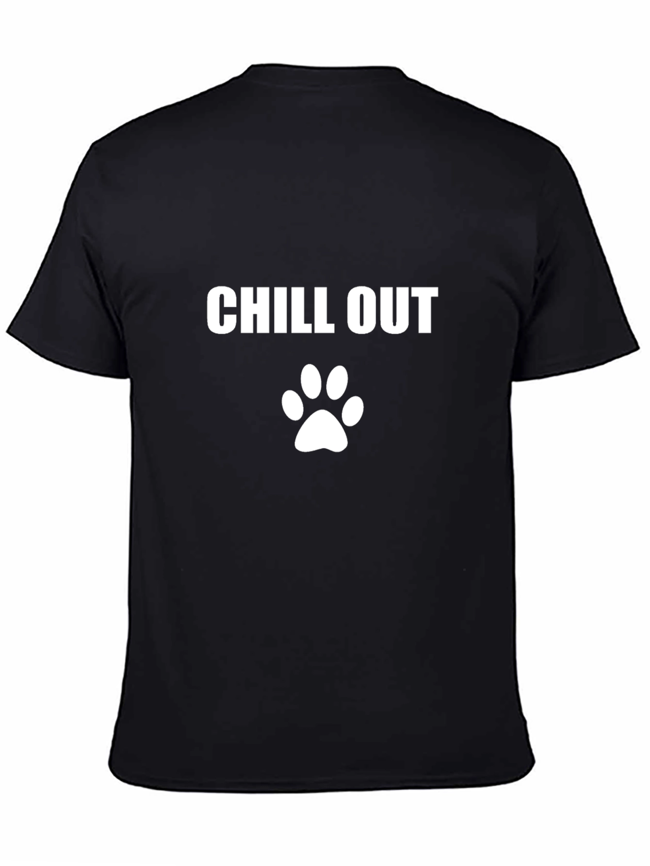 Chill Out Paw Print Black T-Shirt