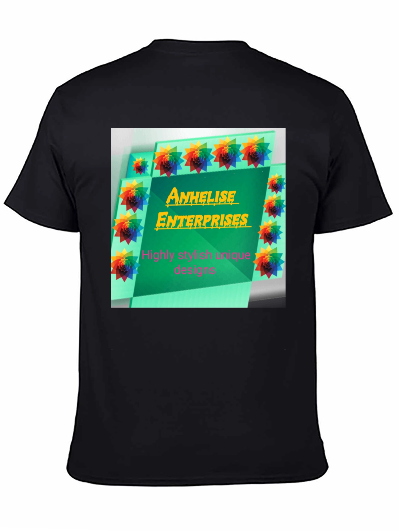 Stylish Black Tee with Anhelise Enterprises Design