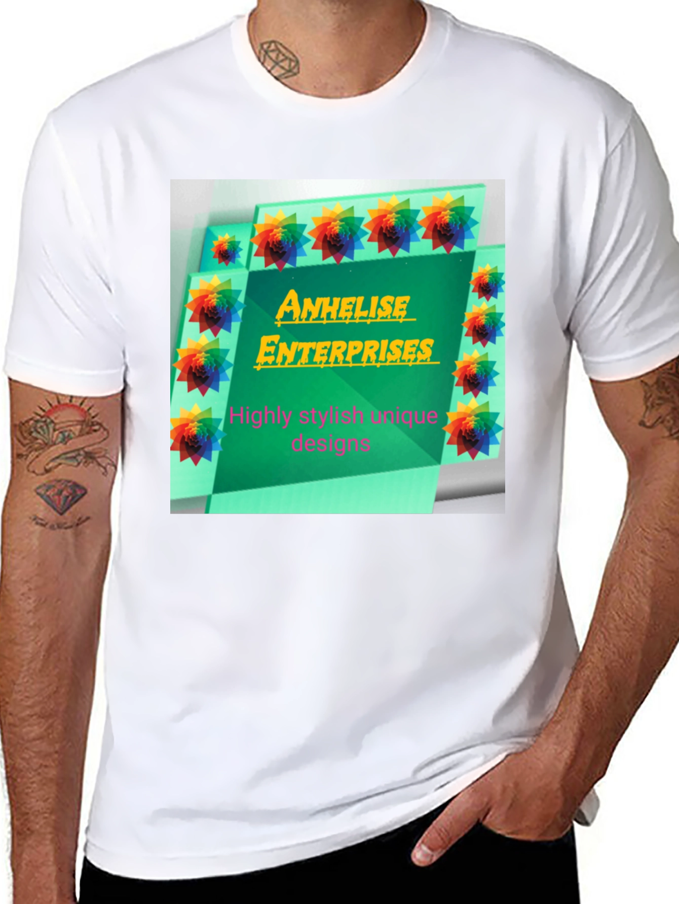 Stylish Black Tee with Anhelise Enterprises Design