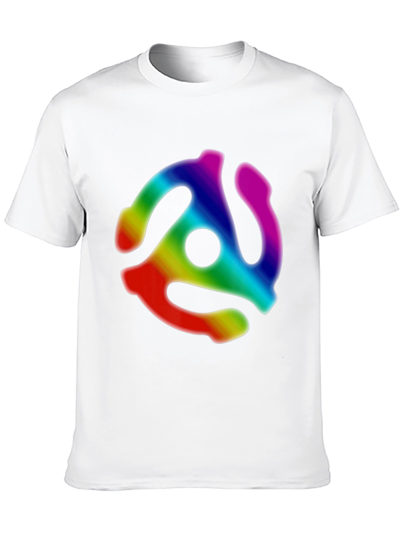 Retro Rainbow Record Adapter Black T-Shirt