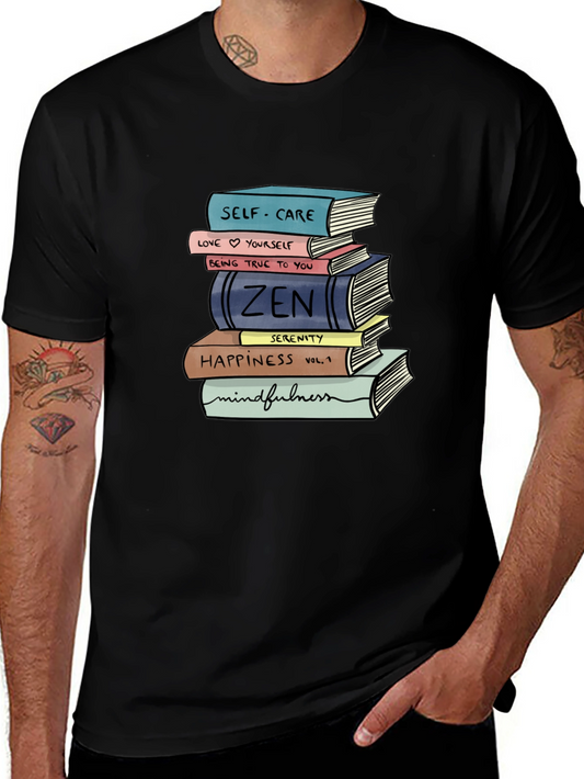 Stack of Books T-Shirt - Self-Care Zen Mindfulness