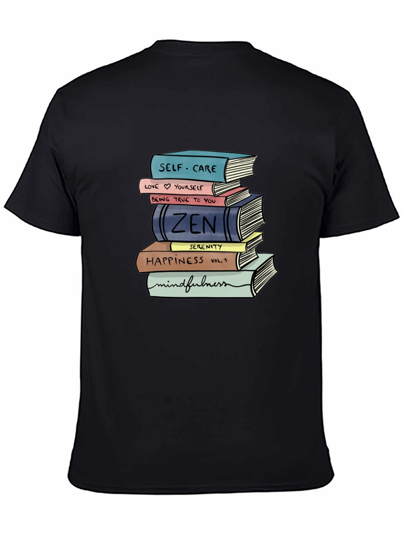 Stack of Books T-Shirt - Self-Care Zen Mindfulness