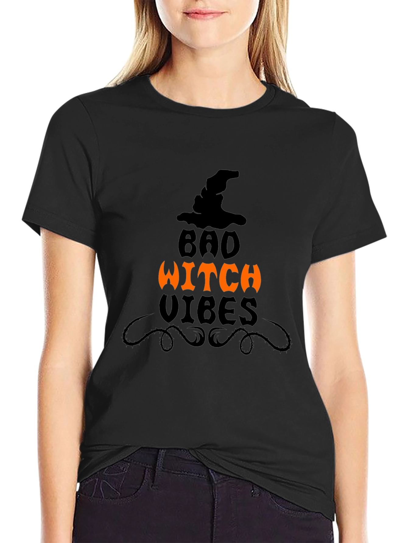 Bad Witch Vibes Graphic Tee - Halloween Apparel
