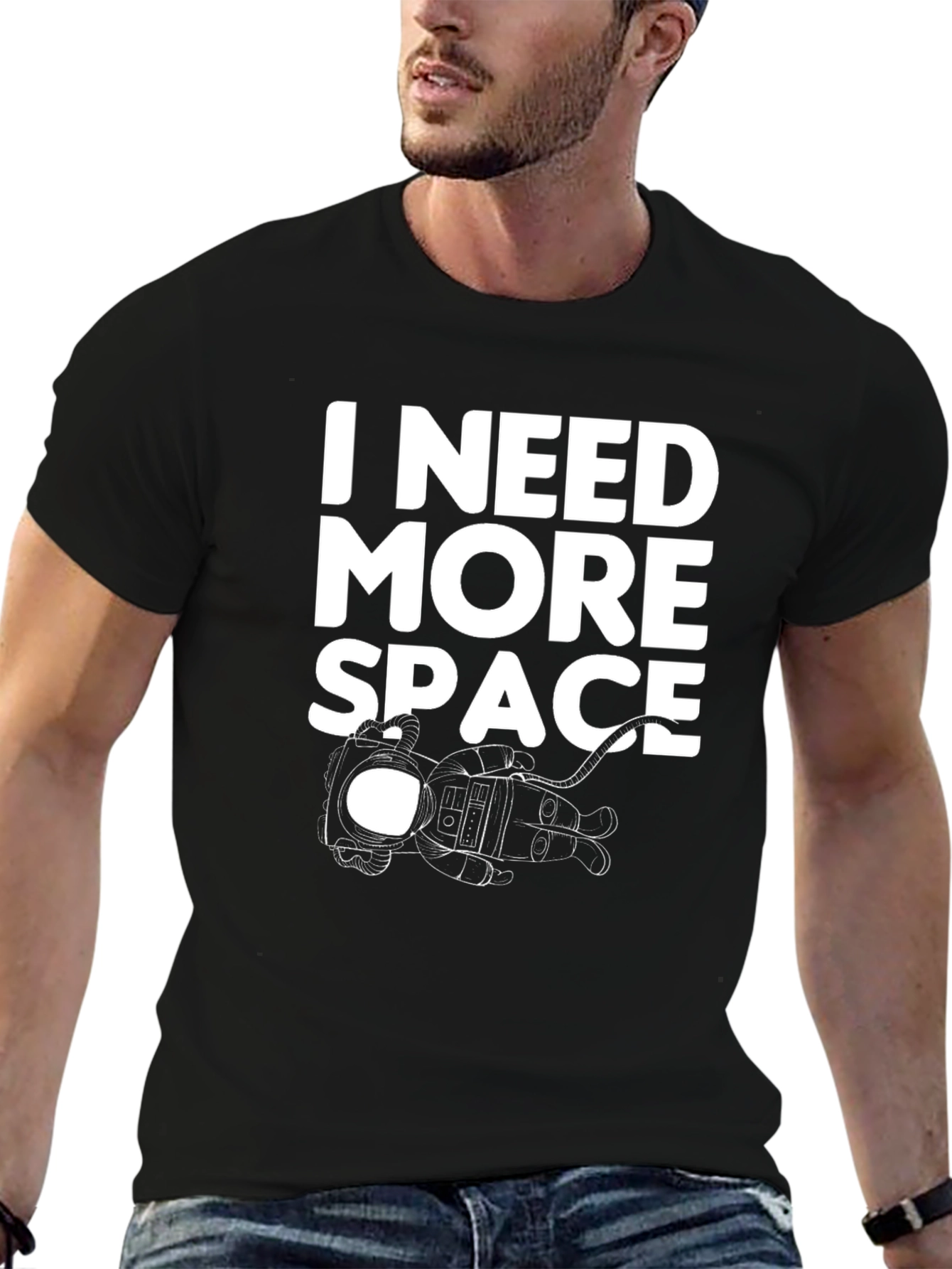 I Need More Space Black T-Shirt