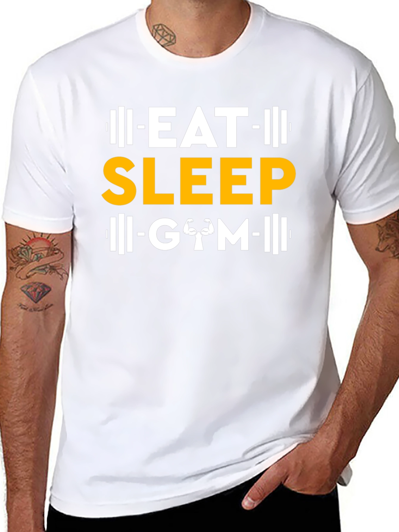 Eat Sleep Gym Black Graphic T-Shirt