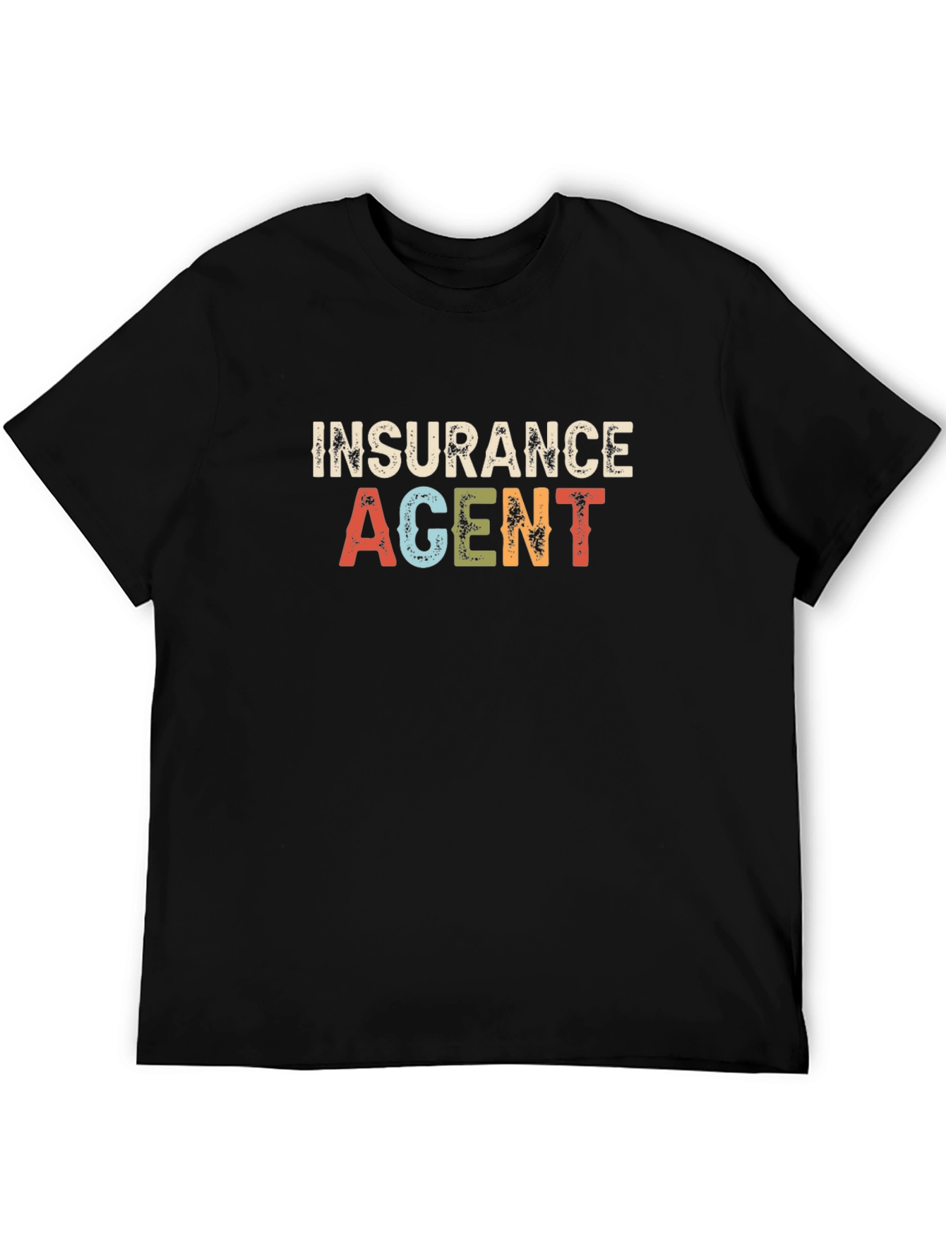 Insurance Agent Graphic Tee - Black Cotton Blend T-Shirt