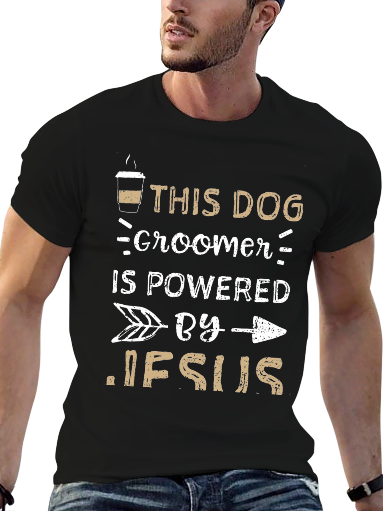 Dog Groomer Powered By Jesus T-Shirt