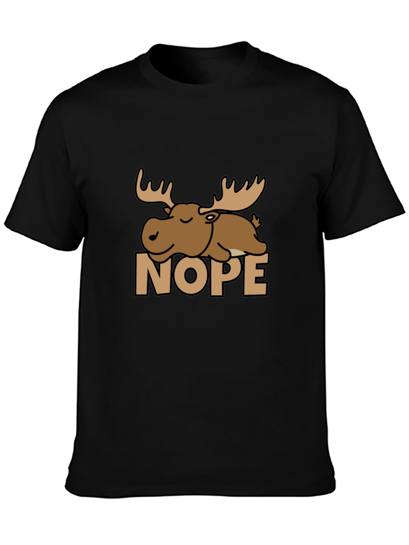 Nope Moose Graphic Tee - Comfy Black T-Shirt