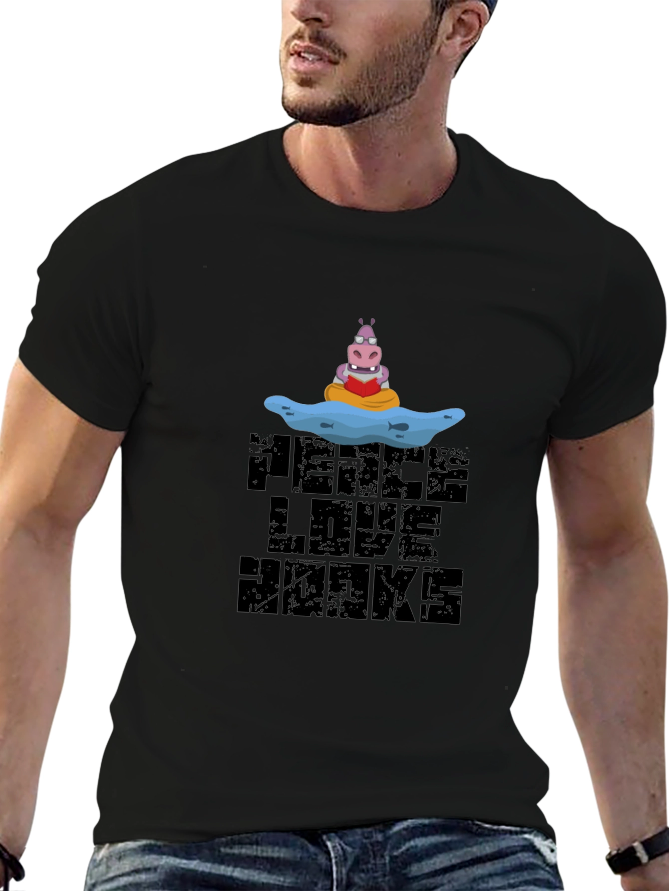 Peace Love Hawks Black Graphic Tee