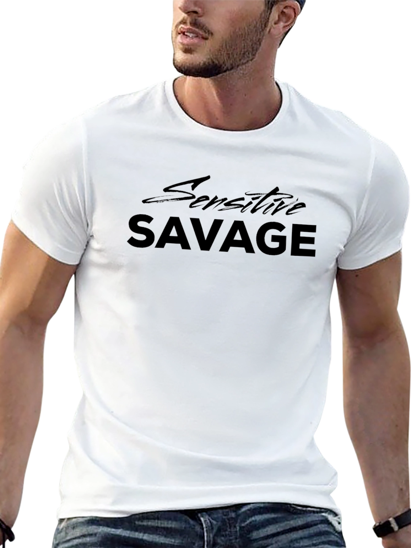 Sensitive Savage Black Graphic Tee