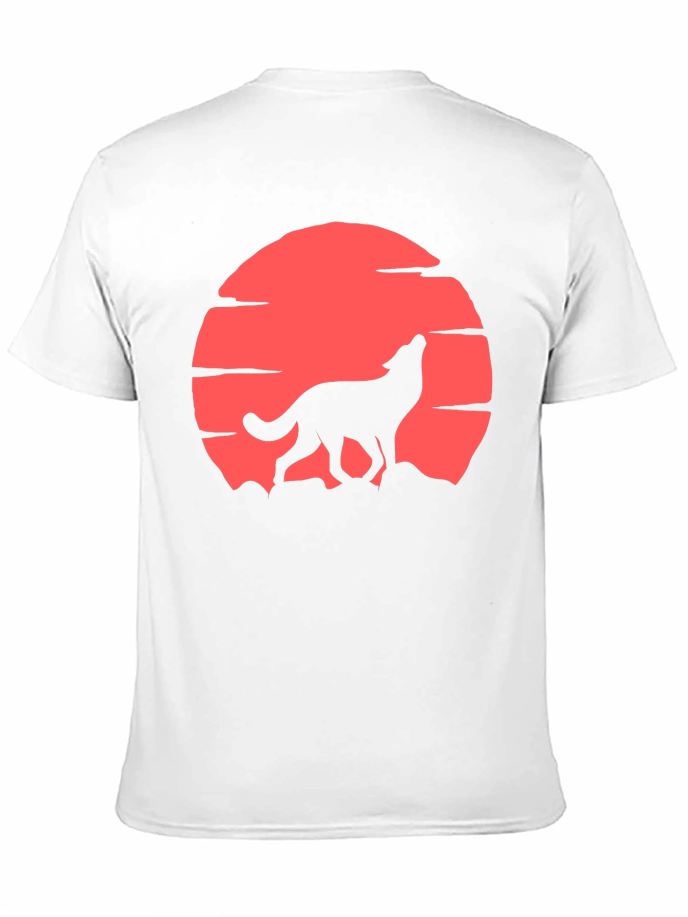 Wolf Howling at Red Moon T-Shirt - Graphic Tee