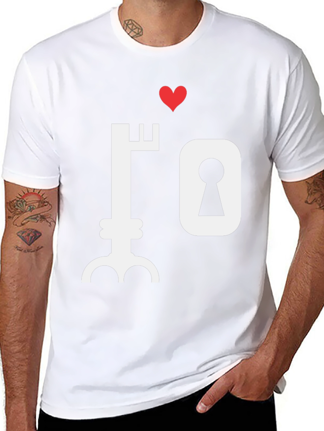 Key to My Heart Graphic T-Shirt - Black