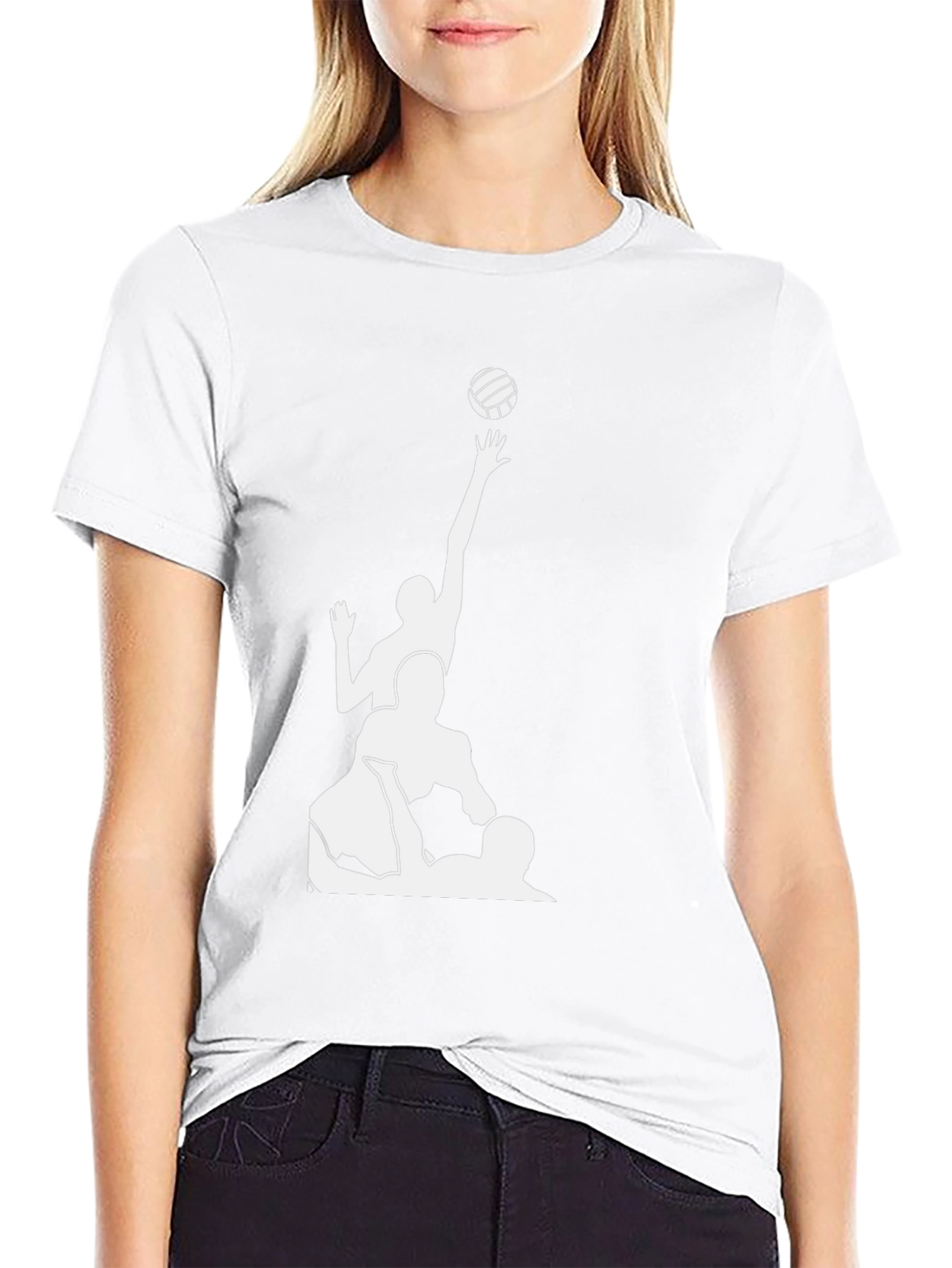 Volleyball Team Graphic T-Shirt - Black Cotton Tee