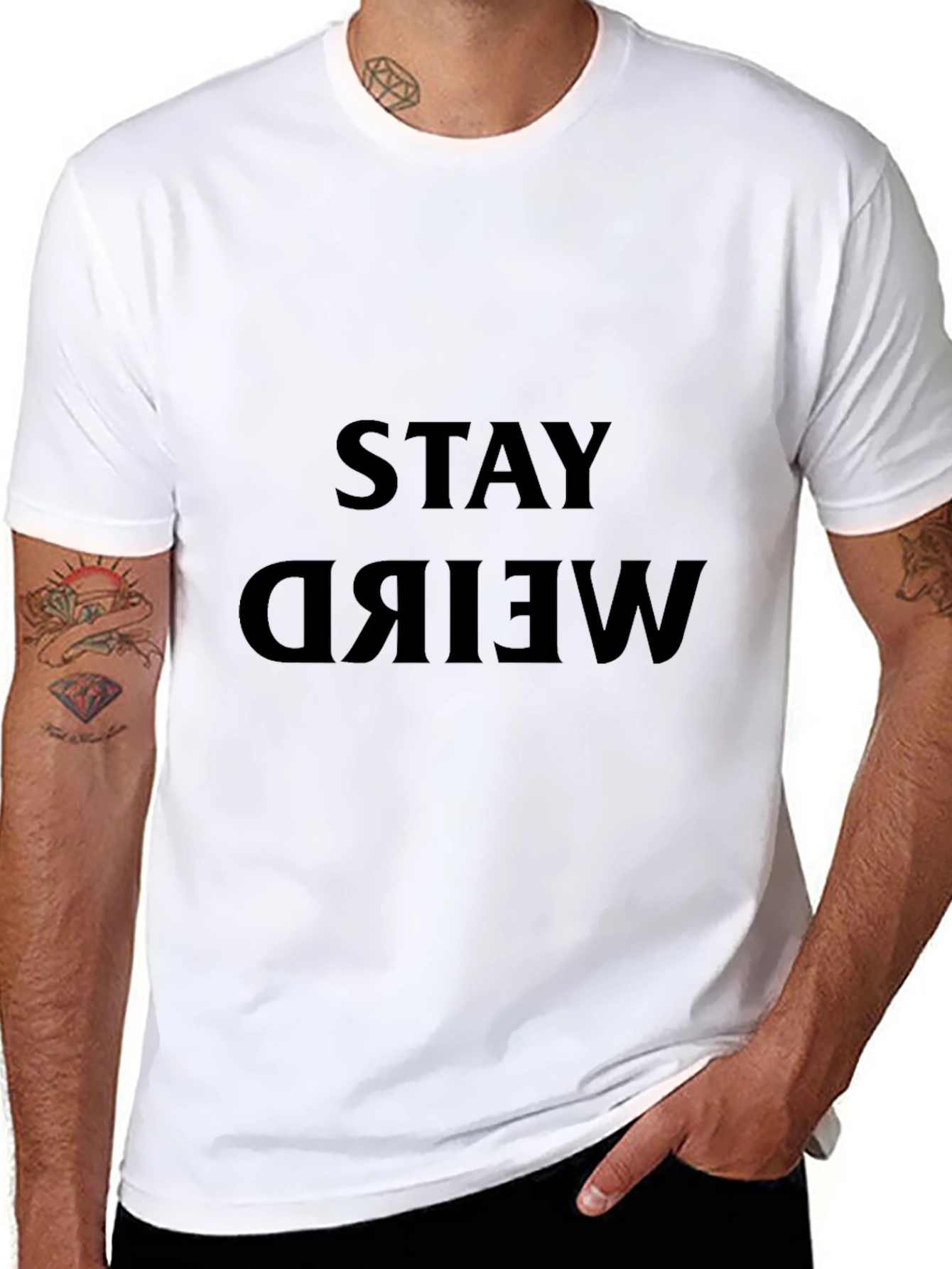 Stay Weird Black Graphic Tee