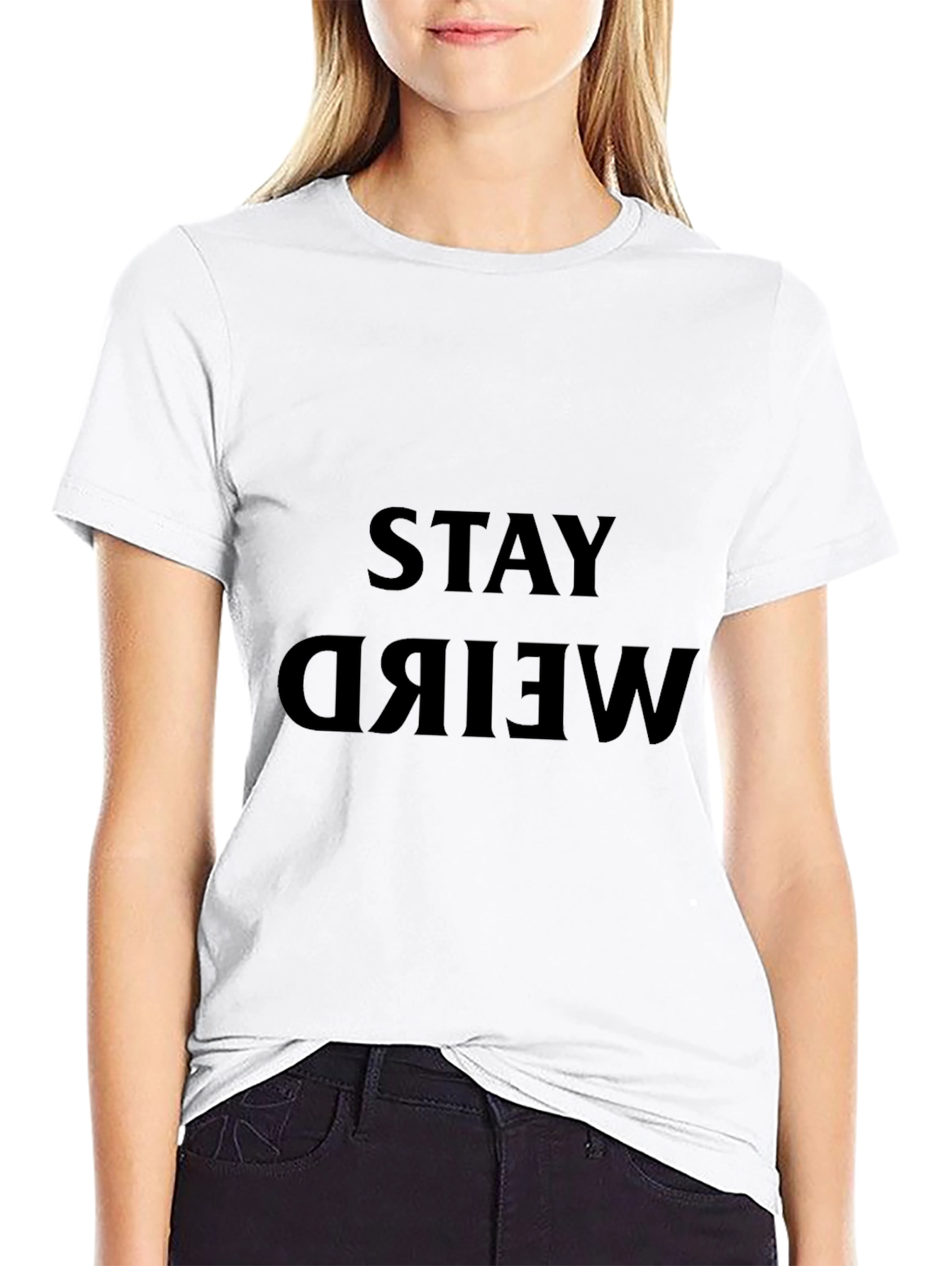 Stay Weird Black Graphic Tee