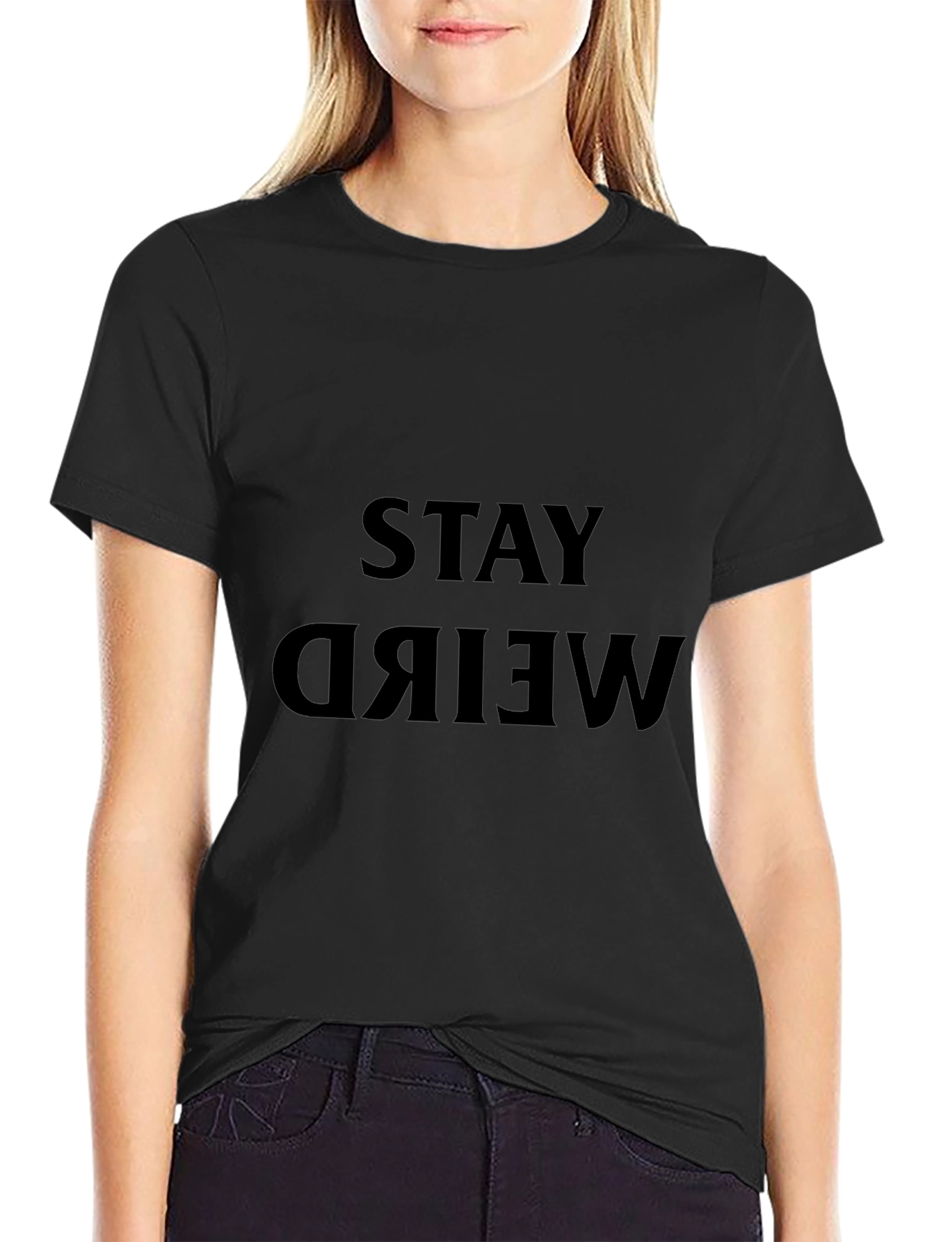 Stay Weird Black Graphic Tee