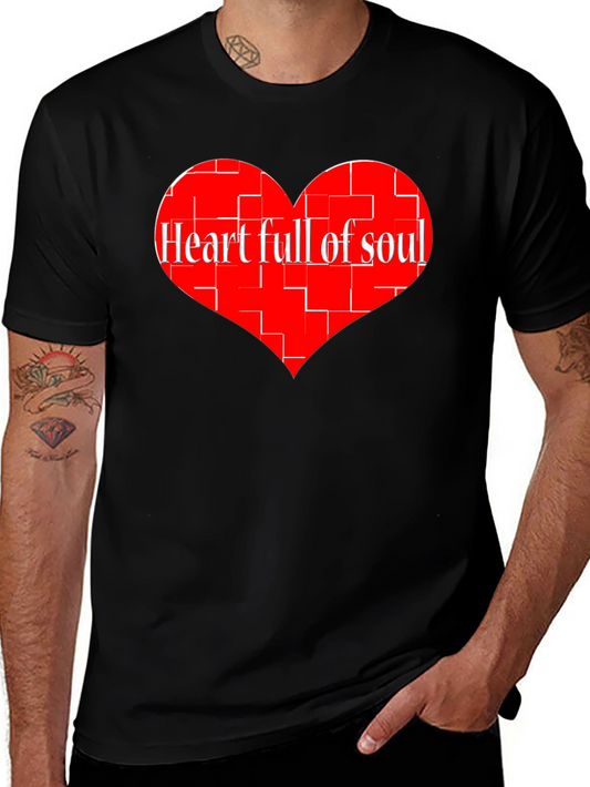 Heart Full of Soul Graphic Tee - Black Cotton T-Shirt