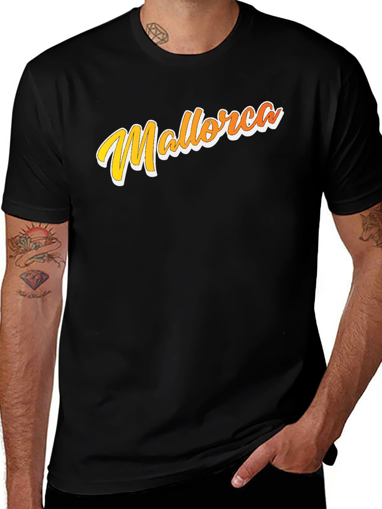 Mallorca Graphic T-Shirt - Retro Style Black Tee