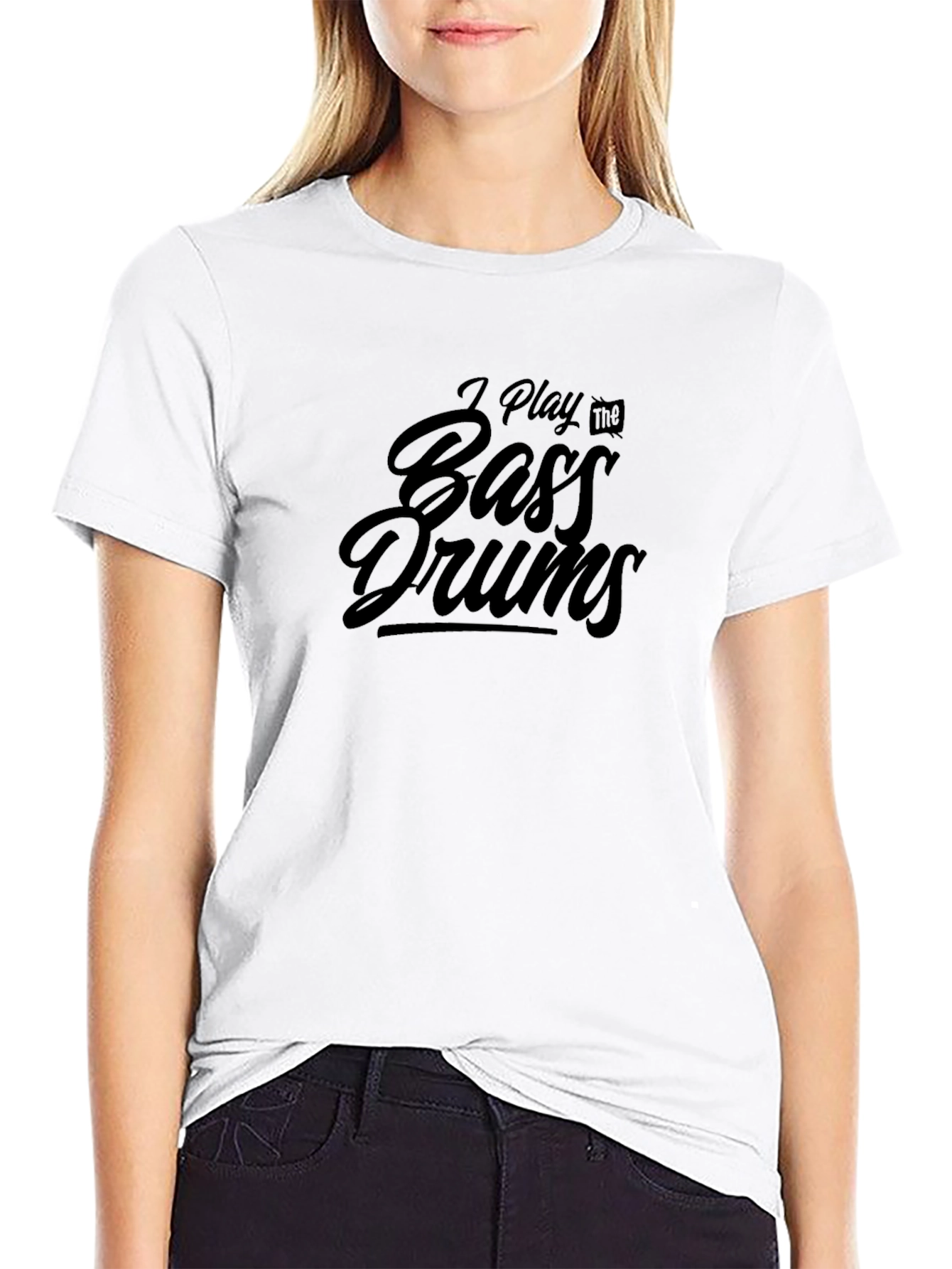 I Play the Bass Drums Black T-Shirt