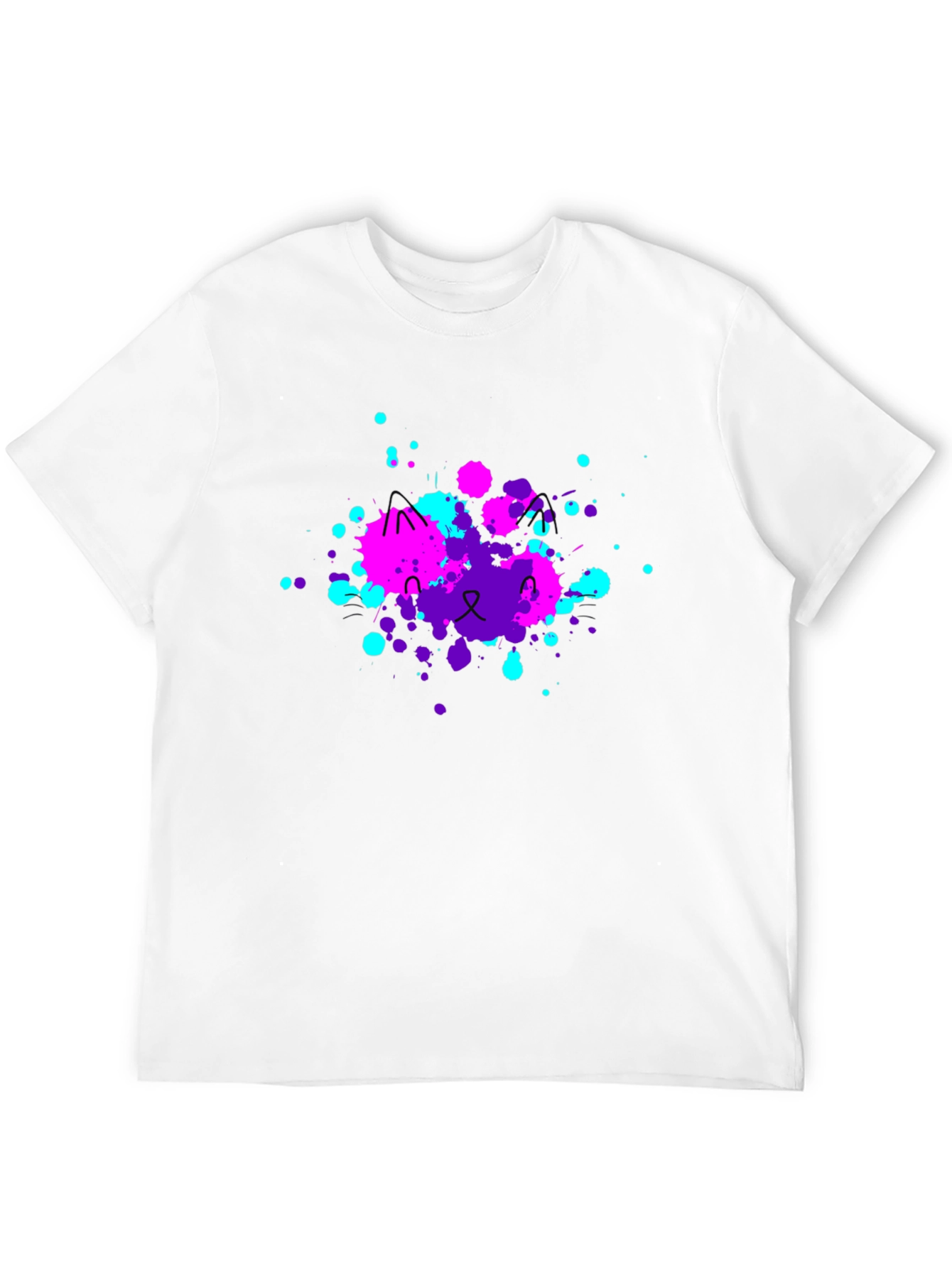 Abstract Cat Splatter Print T-Shirt